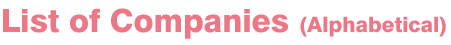 List of Companies(Alphabetical)